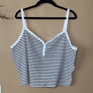 striped spaghetti strap crop top